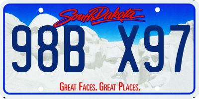 SD license plate 98BX97