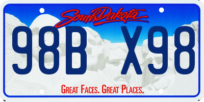 SD license plate 98BX98