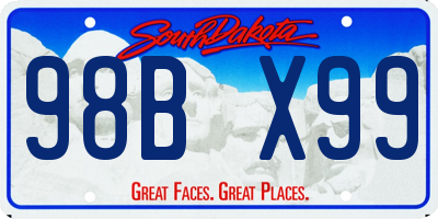 SD license plate 98BX99