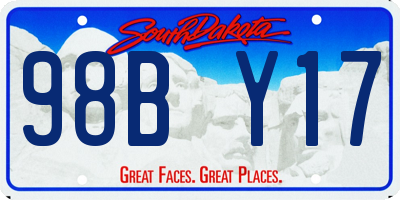 SD license plate 98BY17