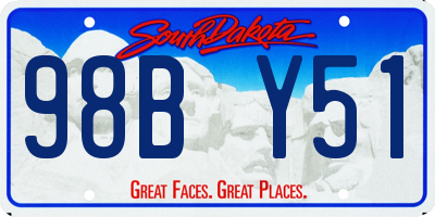 SD license plate 98BY51