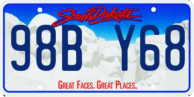 SD license plate 98BY68