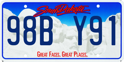 SD license plate 98BY91