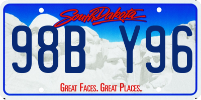SD license plate 98BY96