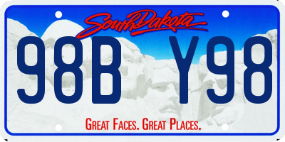 SD license plate 98BY98