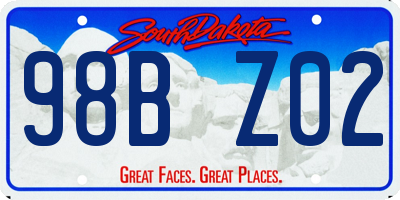 SD license plate 98BZ02