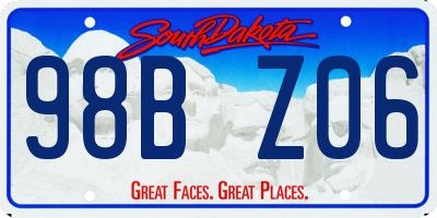 SD license plate 98BZ06