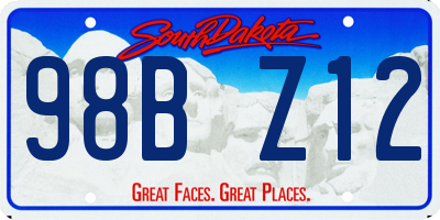 SD license plate 98BZ12