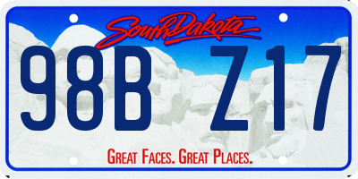 SD license plate 98BZ17