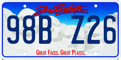 SD license plate 98BZ26