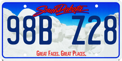SD license plate 98BZ28