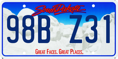 SD license plate 98BZ31