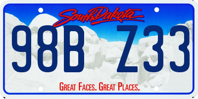 SD license plate 98BZ33