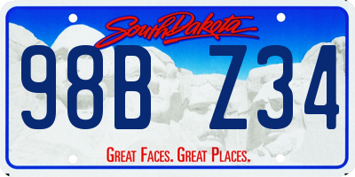 SD license plate 98BZ34