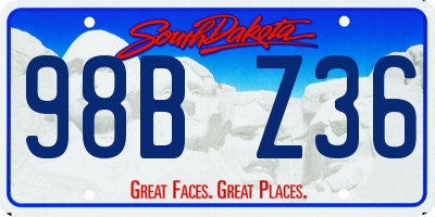 SD license plate 98BZ36