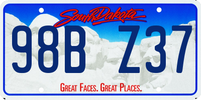 SD license plate 98BZ37