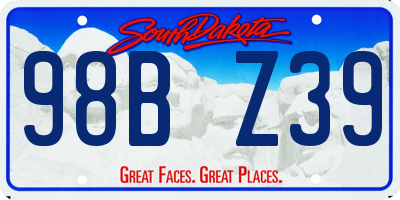 SD license plate 98BZ39