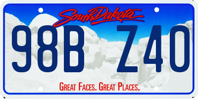 SD license plate 98BZ40