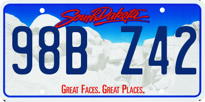 SD license plate 98BZ42