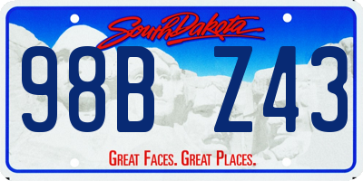 SD license plate 98BZ43