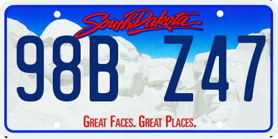 SD license plate 98BZ47