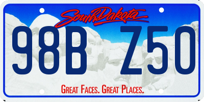 SD license plate 98BZ50