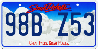 SD license plate 98BZ53