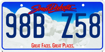 SD license plate 98BZ58