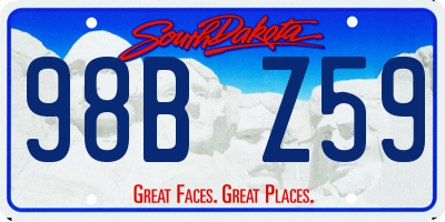 SD license plate 98BZ59