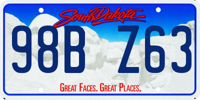 SD license plate 98BZ63
