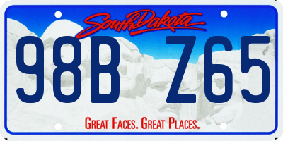 SD license plate 98BZ65
