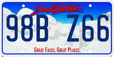 SD license plate 98BZ66