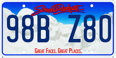 SD license plate 98BZ80
