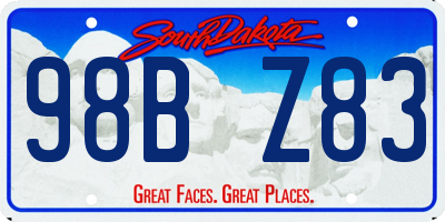 SD license plate 98BZ83