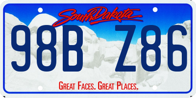 SD license plate 98BZ86