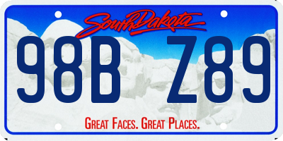 SD license plate 98BZ89