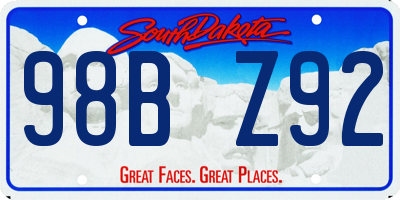 SD license plate 98BZ92