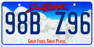 SD license plate 98BZ96