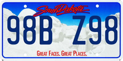 SD license plate 98BZ98