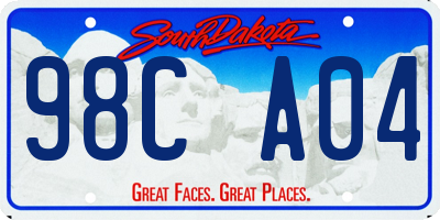 SD license plate 98CA04