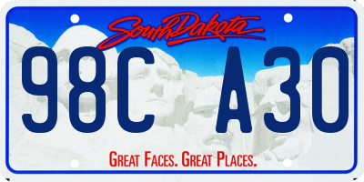 SD license plate 98CA30