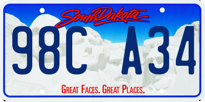 SD license plate 98CA34