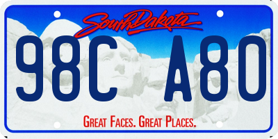 SD license plate 98CA80