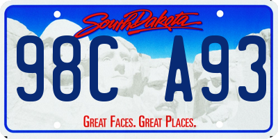 SD license plate 98CA93