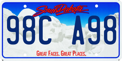 SD license plate 98CA98