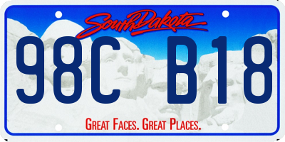 SD license plate 98CB18
