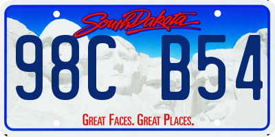 SD license plate 98CB54