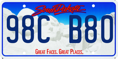 SD license plate 98CB80