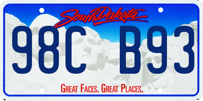 SD license plate 98CB93