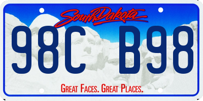 SD license plate 98CB98